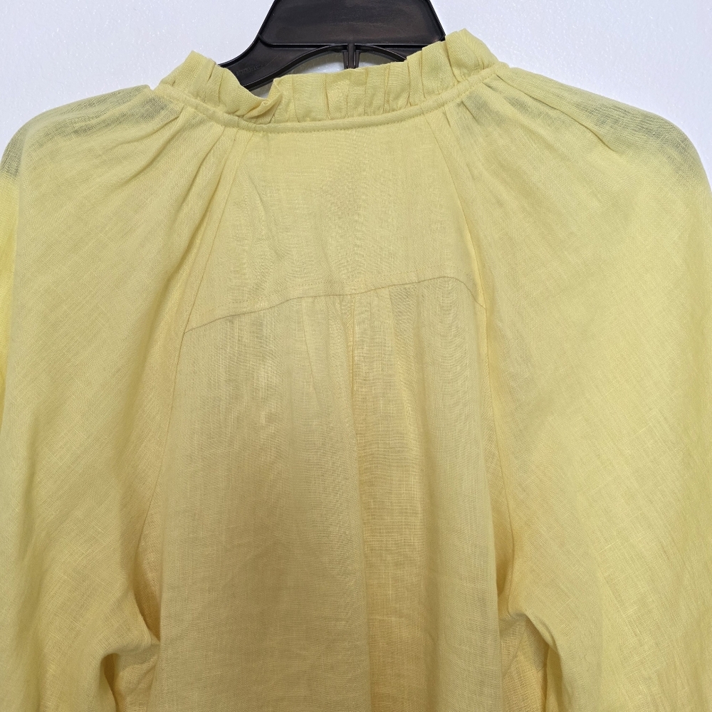 Anthropologie Maeve The Audie Linen Puff-Sleeve Blouse​​ Size Small - Picture 8 of 10
